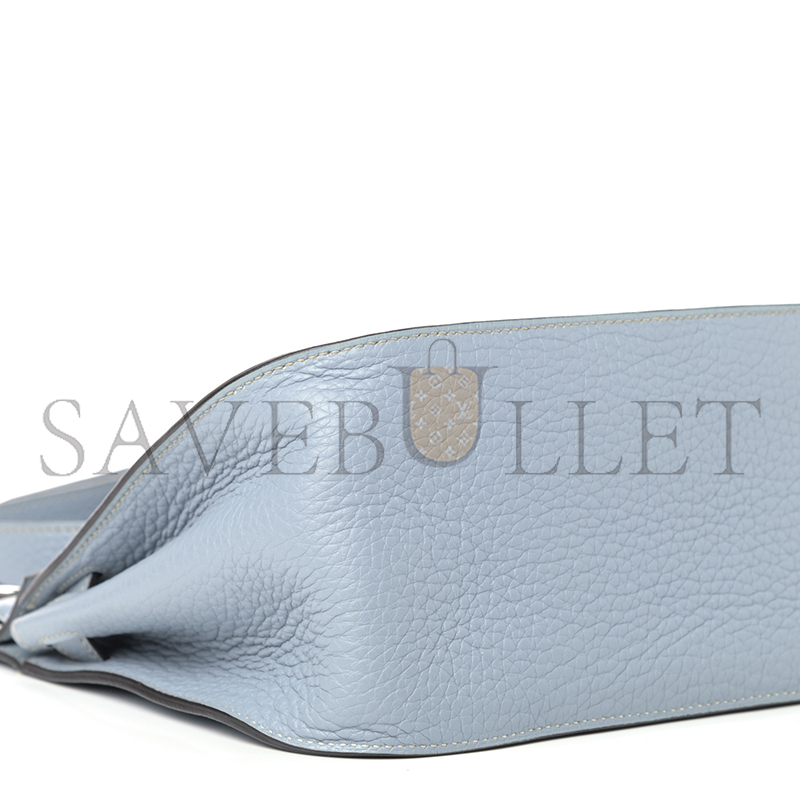 H**mes master taurillon clemence jypsiere 28 bleu lin (28*22*12cm)